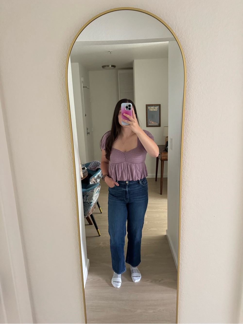 Urban Outfitters Lavender Smocked Crop Top